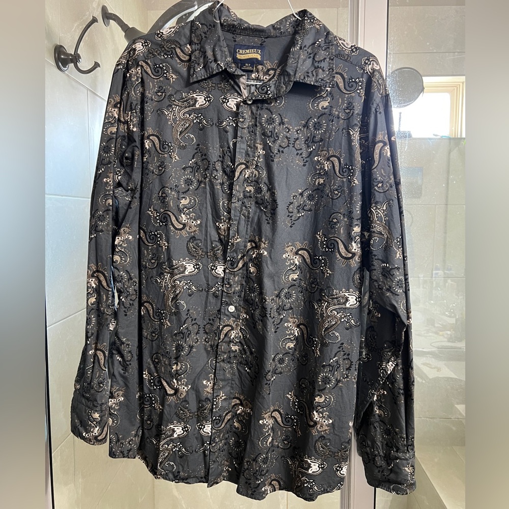 Cremeux Premium Denim Paisley Shirt